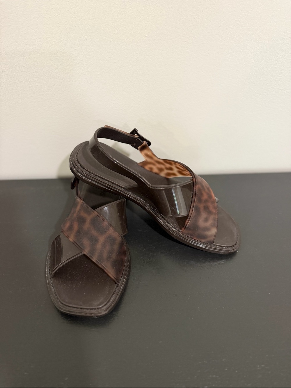 Melissa Brown Tortoise Jelly Flat Sandals